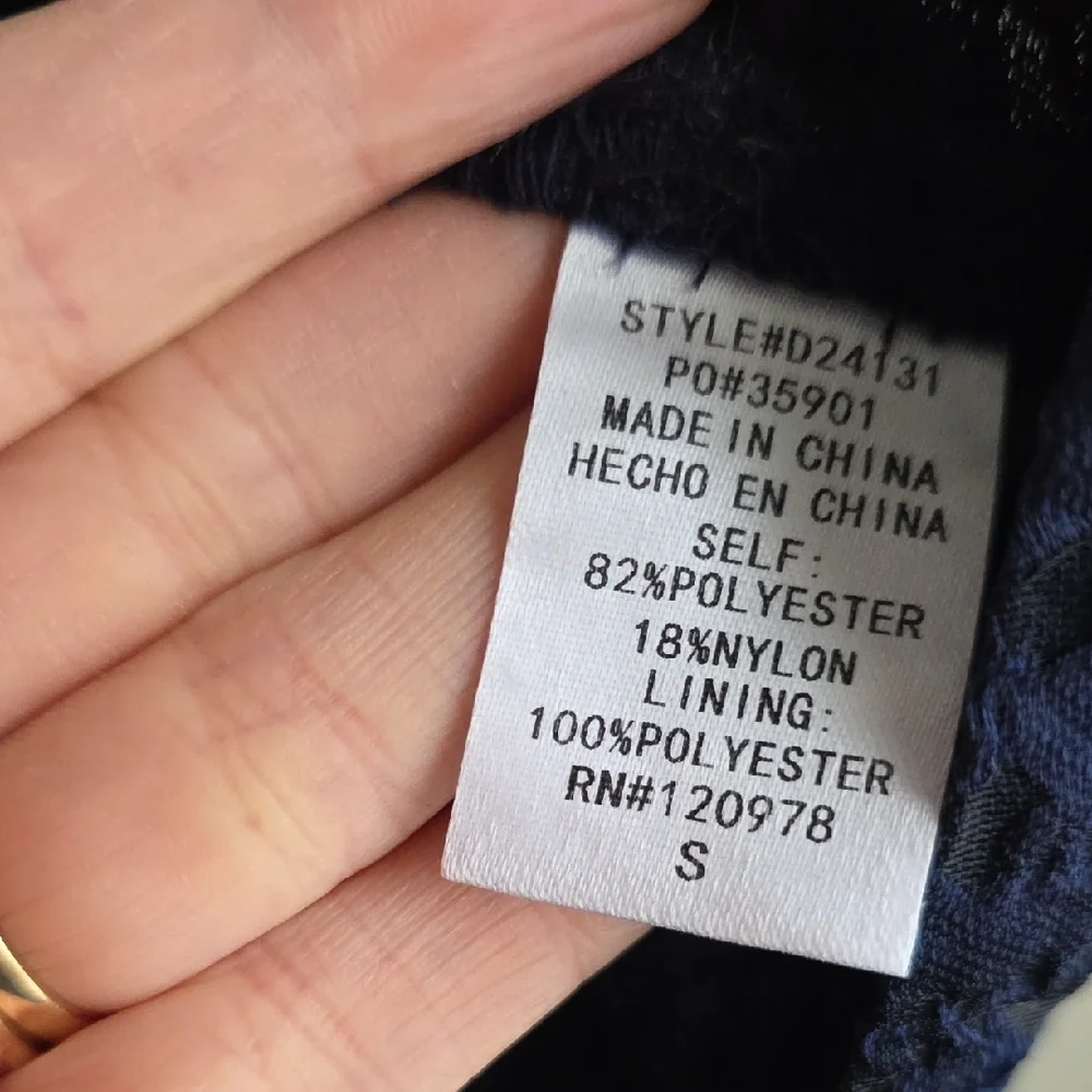 Navy Jacquard Mini Dress with Bow Accents - Picture 10 of 15